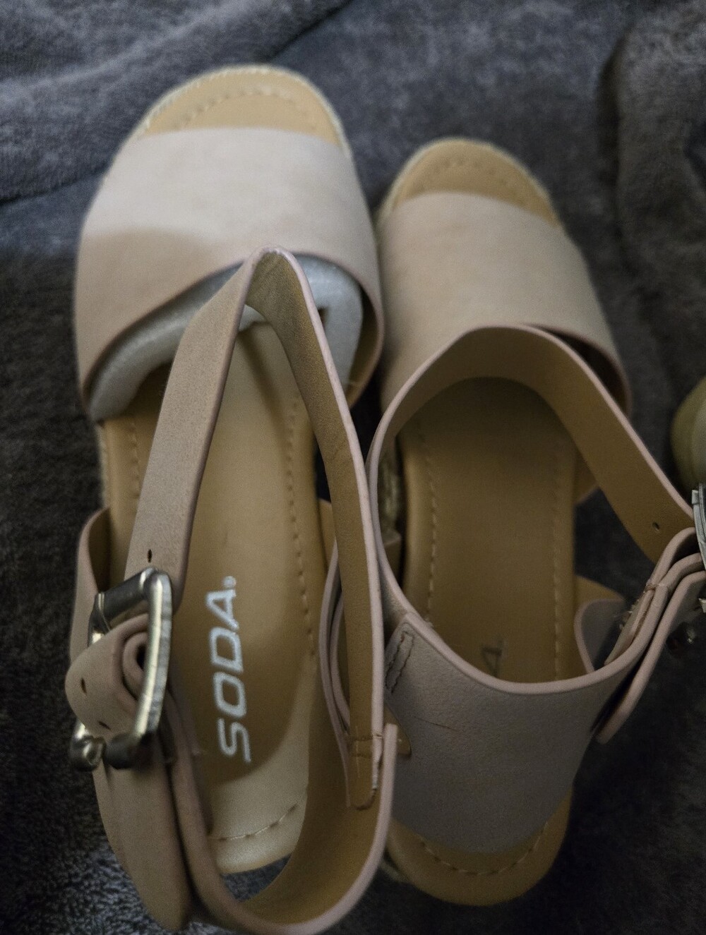 Soda Nude Blush Slingback Sandals
